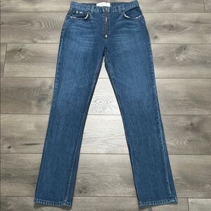 Reformation Brooke Zip High Rise Straight Blue Glacier Jeans‎ Size 27